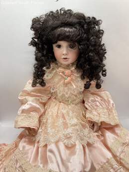 Kais Curly Hair Collectible Victorian Girl Porcelain Doll With Outfit