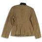 NWT Womens Brown Long Sleeve Round Neck Full-Zip Peplum Jacket Size XL image number 2