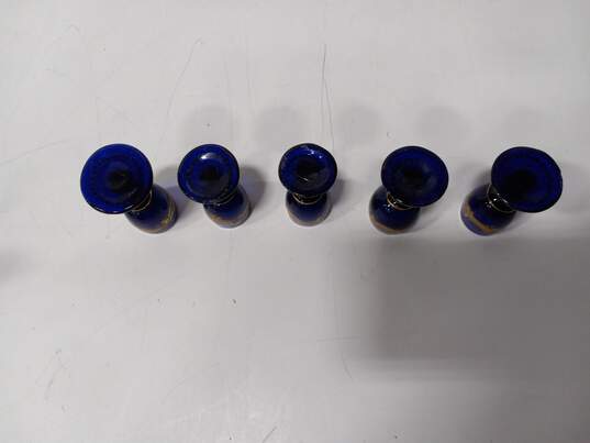 7-Piece Gold Painted Blue Cordial Set image number 6