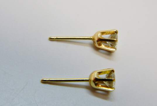 14K Yellow Gold 0.50 CTTW Diamond Stud Earrings 0.6g image number 3