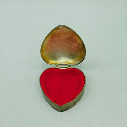 Vintage International Silver Co. Silver Plated Heart Shaped Trinket Box w/ Bow alternative image