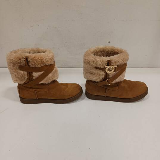 Women's Brown G By Guess Suede Boots Size 7 image number 4