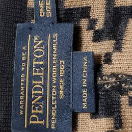 Pendleton Tan/Black Wool One Size Open-Style Cape Cardigan alternative image