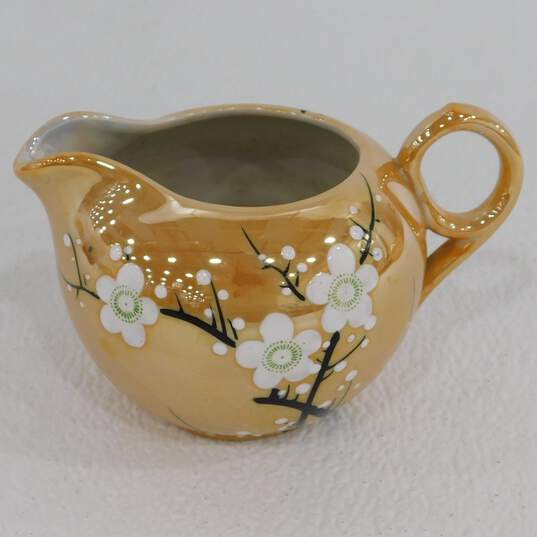 Vintage Japan Lusterware Tea Set 13 piece Cherry Blossom peach TA Made in Japan image number 5