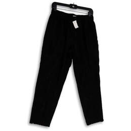 NWT Womens Black Lace Elastic Waist Regular Fit Pull-On Ankle Pants Size 6