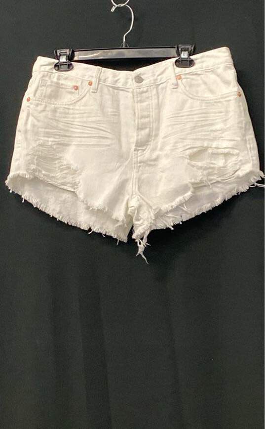 Free People Women's White Denim Shorts -Sz 31 image number 1