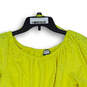 NWT Womens Yellow Sported Pleated Round Neck Long Sleeve Blouse Top Size XS image number 3