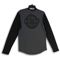 NWT Harley-Davidson Mens Gray Black Heather Long Sleeve Pullover T-Shirt Size S alternative image