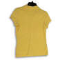 Womens Yellow Short Sleeve Button Collared Pullover Golf Polo Shirt Size S image number 2
