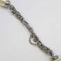 Givenchy Silver Tone Faux Pearl & Crystal Braided Bead 28.5 Chain Necklace Damage  97.6g image number 5