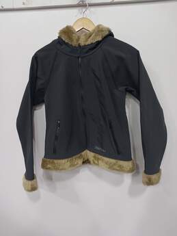 Marmot Faux Fur Trim Full Zip Hooded Jacket Size M