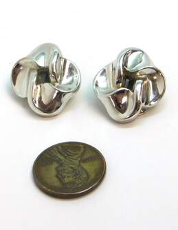 Vintage Pat Pending Crown Trifari Silver Tone Clip-On Earrings 15.5g alternative image