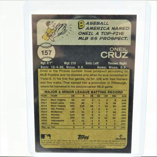 (2) 2022 Oneil Cruz Rookie Cards Pittsburgh Pirates image number 5