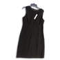 NWT Womens Black Back Zip Round Neck Sleeveless Shift Dress Size 12 image number 1