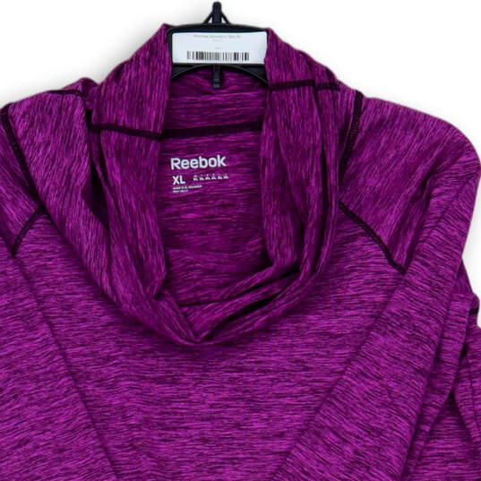 Womens Purple Long Sleeve Cowl Neck Activewear Pullover Sweatshirt Size XL image number 1