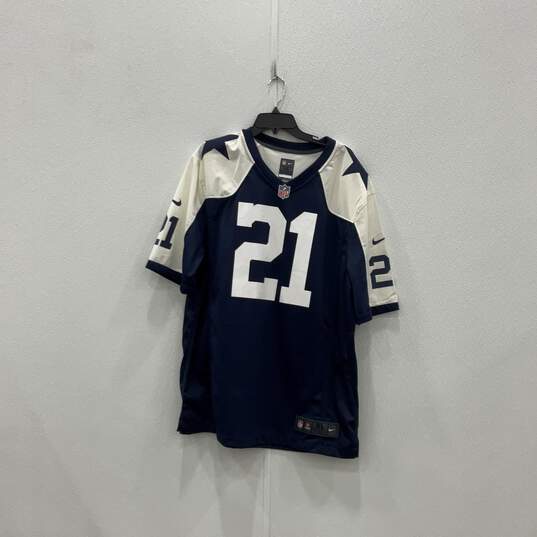 Mens Blue White Dallas Cowboys Ezekiel Elliott #21 NFL Football Jersey Size XL image number 1