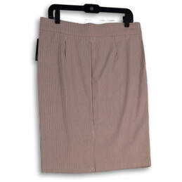 NWT Womens Red White Striped Slash Pocket Straight & Pencil Skirt Size L alternative image