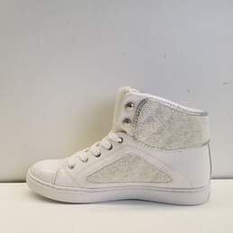 GUESS White Silver Glitter Hi Top Lace Up Sneakers Women's Size 8.5 M alternative image