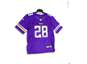 Mens Purple Yellow Minnesota Vikings Adrian Peterson #28 NFL Jersey Size 44 image number 1