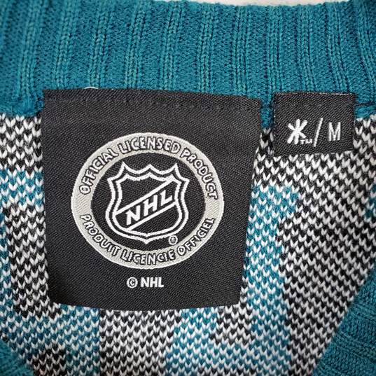 NHL Men Teal San Jose Sharks Sweater M image number 3