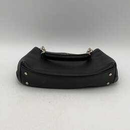 Womens Black Leather Inner Zipper Pocket Semi Chain Strap Shoulder Bag alternative image