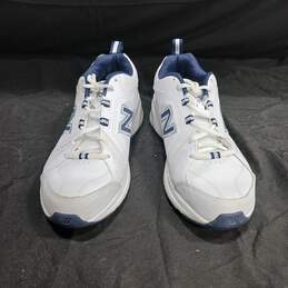 Men's New Balance White w/Navy Sneakers Size 9.5