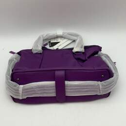 NWT Womens Purple Leather Bottom Stud Crossbody Strap Satchel Bag Purse