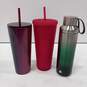 Bundle of 3 Assorted Starbucks Travel Tumbler Mugs with Lids & Straw image number 1