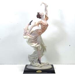 Vintage De Capoli Collection 15in Tall Porcelain Statue Red Dress Dancer