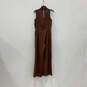 NWT Womens Brown Sleeveless Surplice Neck Pockets One-Piece Jumpsuit Size M image number 2