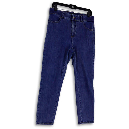 Womens Blue Medium Wash Pockets Regular Fit Denim Tapered Jeans Size 12 image number 1
