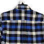 NWT Mens Blue Plaid Spread Collar Long Sleeve Button-Up Shirt Size Small image number 4