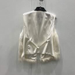 Womens White Sleeveless Open Front Winter Faux Fur Vest Size XL alternative image