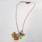 Brighton Silver Tone Enamel Glass Dangle Heart Charms 17 In Necklace 17.2g image number 1