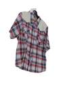 Mens Multicolor Plaid Short Sleeve Collared Button Up Shirt Size 2X image number 5