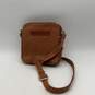 Fossil Womens Brown Leather Adjustable Strap Outer Zip Pocket Crossbody Bag image number 2