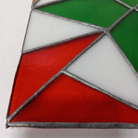 Geometric Four-Pointed Star Stained Glass Pane image number 3
