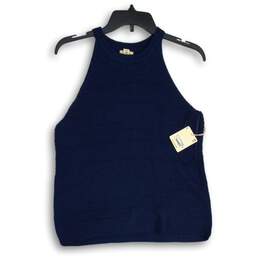 NWT A.n.a. A New Approach Womens Navy Knitted Crew Neck Tank Top Size Large