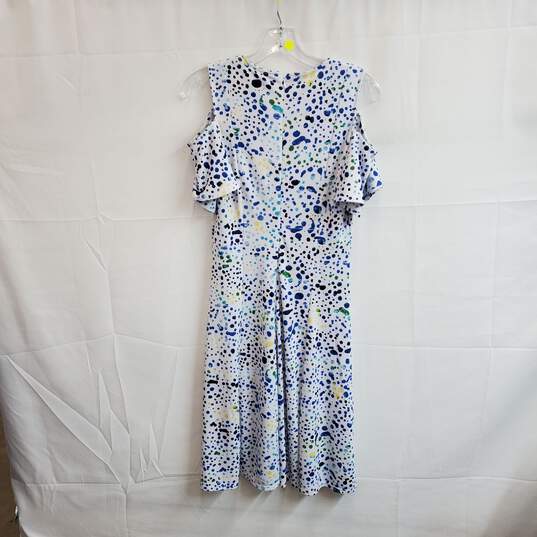 The Limited Blue & White Cold Shoulder Flutter Sleeve Dress WM Size XS NWT image number 2