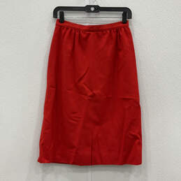 Womens Red Back Slit Side Button Fashionable A-Line Skirt Size 10 alternative image