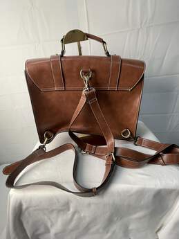 Ecosusi Brown Leather Briefcase/Backpack alternative image