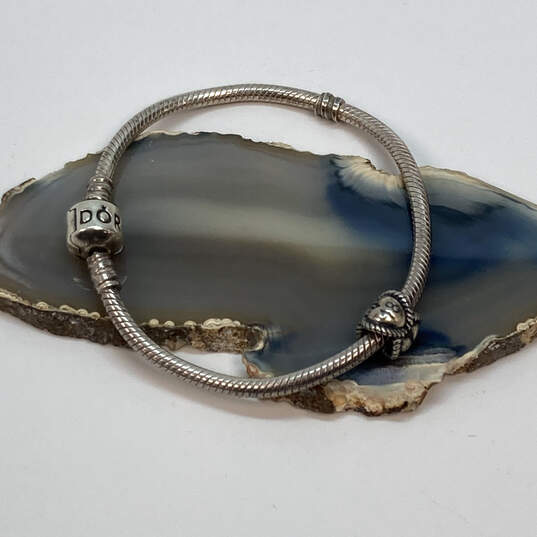 Designer Pandora 925 Sterling Silver Barrel Clasp Snake Chain Bracelet image number 2