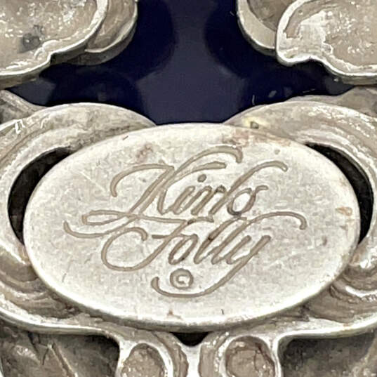 Designer Kirks Folly Silver-Tone Rhinestone Heart Star Shape Brooch Pin image number 3