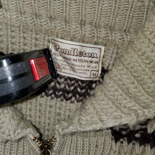 Pendleton High Grade Western Wear Wool Full Zip Knit Cardigan Sweater Size M image number 3