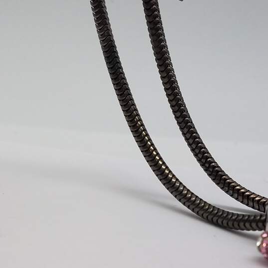 Sterling Silver Crystal Roll Chain w/Slide Charm 7 Inch Bracelet 14.7g image number 2
