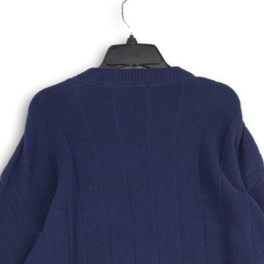 NWT Mens Navy Blue Long Sleeve Crew Neck Knitted Pullover Sweater Size L image number 4