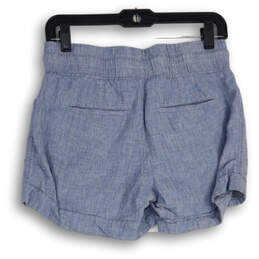 Womens Blue High Rise Elastic Waist Flat Front Pull-On Mom Shorts Size 2 alternative image