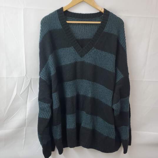 AllSaints Lou Sparkle V-Neck Wool-Blend Sweater Large Oversized NWT image number 1