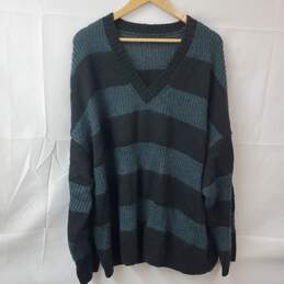 AllSaints Lou Sparkle V-Neck Wool-Blend Sweater Large Oversized NWT