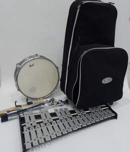 Pearl Brand Percussion Kit w/ Glockenspiel, Snare Drum, Rolling Case, and Accessories